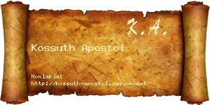 Kossuth Apostol névjegykártya